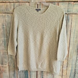 Carolyn TAYLOR Olive Textured Crewneck Sweater